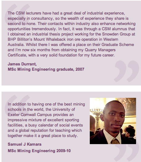 Quote from the student at the University of Exeter